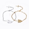 304 Stainless Steel Charm Bracelets BJEW-P258-16-1