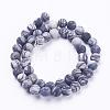 Natural Black Silk Stone/Netstone Beads Strands G-F520-57-12mm-2