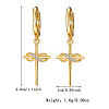 925 Sterling Silver Cross Hoop Earrings JF2136-1-2