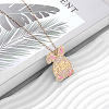 Easter Pink Rabbit Zinc Alloy Enamel with Imitation Pearl Pendant Iron Chain Necklaces for Women FS-WGDCBF5-01-1