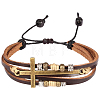 1Pc PU Leather Multi-strand Bracelets BJEW-CL0001-53-1