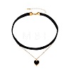 Alloy & Velvet Heart Pendant Choker Necklaces for Women WGC7319-04-2