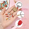 50Pcs 10 Colors Glass Pendants PALLOY-YW00184-5