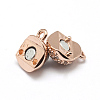 Brass Micro Pave Cubic Zirconia Magnetic Clasps with Loops ZIRC-P071-27RG-NR-2