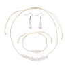 Round Shell Pearl Beaded Necklace & Bracelet & Dangle Earring Sets SJEW-JS01337-2