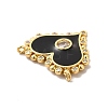 Rack Plating Brass Micro Pave Clear Cubic Zirconia Connector Charms KK-P230-05G-02-3