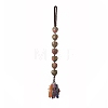 Heart Natural Unakite & Mixed Stone Chips Tassel Pendant Decorations HJEW-JM00948-03-1