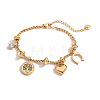 304 Stainless Steel & Crystal Rhinestone Charm Bracelets WG20FFB-01-1