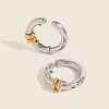 Two Tone 304 Stainless Steel Cuff Earrings WG02975-01-1