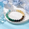 8mm Round Natural Tiger Eye & Topaz Jade & Golden Sheen Obsidian & Quartz Crystal & Green Aventurine & Amazonite BJEW-JB10624-01-2