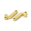 Rack Plating Brass Letter Connector Charms KK-C007-38G-J-3