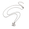 304 Stainless Steel Crystal Rhinestone Heart Pendant Cable Chain Necklaces for Women NJEW-Z056-01D-P-4