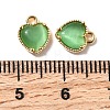 Heart Brass Charms KK-D024-02E-G-3