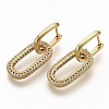 Brass Micro Pave Cubic Zirconia Dangle Hoop Earrings EJEW-S208-070D-2