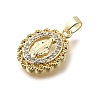 Brass Micro Pave Cubic Zirconia Pendants KK-P336-01E-G-2