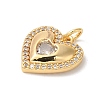 Rack Plating Brass Clear Cubic Zirconia Pendants KK-Z056-16G-2