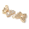 Brass Micro Pave Clear Cubic Zirconia Pendants KK-Q031-46G-01-2