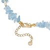 Natural Aquamarine Chips Beads Necklaces & Bracelets Sets for Women SJEW-JS01372-01-6