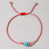 Adjustable Glass Evil Eye Braided Bead Bracelets for Men and Women PI2315-3-1