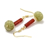 Natural Pearl & Natural Agate & Natural Xiuyu Jade Dangle Earrings EJEW-M252-05G-2