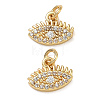 Brass Micro Pave Cubic Zirconia Charms CU-CBAF0F8-17C-G-1