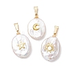 3Pcs 3 Styles Natural Baroque Keshi Pearl Coin Pendants PALLOY-JF05471-1