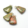 Trapezoid Natural Unakite Pendants G-Q359-12-2