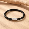 Man's Braided Leather Cord Bracelets BJEW-JB04255-02-7