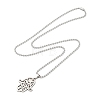 Religion 304 Stainless Steel Ball Chain Star Hamsa Hand Pendant Necklaces for Women Men NJEW-U005-05P-2