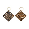 Brass with PU Leather Pendants FIND-Z048-08B-KCG-1