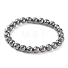 Faceted Round Terahertz Stone Beaded Stretch Bracelets for Women Men BJEW-H590-04A-01-1