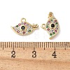 Brass Micro Pave Clear Cubic Zirconia Pendants KK-Q031-47G-03-3