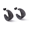 Ion Plating(IP) 304 Stainless Steel Chunky C-shape Stud Earrings EJEW-P198-11EB-1