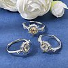 Brass Micro Pave Cubic Zirconia Finger Rings CU-CBA260E-09P-1