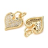 Valentine's Day Brass Micro Pave Clear Cubic Zirconia Pendants CU-E003-17G-F-2