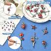 16Pcs 8 Styles Alloy & Resin Rhinestone Pendants FIND-CJ0005-96-3