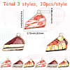 30Pcs 3 Colors Printed Alloy Pendants ENAM-BM0001-25-2
