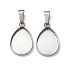 304 Stainless Steel Pendant Cabochon Settings STAS-D379-01A-P-1