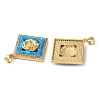 Rack Plating Brass Micro Pave Cubic Zirconia Pendants KK-P268-11D-G-3