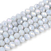 Anti-Tarnish Electroplate Rondelle Glass Beads Strands EGLA-T021-4mm-17-01-1