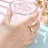 Natural Freshwater Pearl & 304 Stainless Steel Bead Finger Rings RJEW-FS00001-10-5