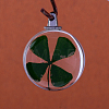 Round Alloy Glass Pendants X-GLAA-Q051-15mm-04P-2