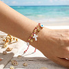 Adjustable Brass Link & Charm Cord Bracelets CW8626-2