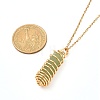 Double Pointed Mixed Stone Pendant Necklace for Girl Women NJEW-JN03684-6