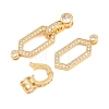 Brass Micro Pave Clear Cubic Zirconia Fold Over Clasps KK-U059-69G-3