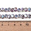 Electroplate Transparent Glass Beads Strands EGLA-Q133-01A-07-4
