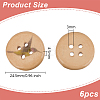 6Pcs Porcelain Buttons BUTT-OC0001-59B-2