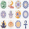 12Pcs 12 Styles PET Hollow Out Drawing Painting Stencils Sets DIY-WH0383-0060-1