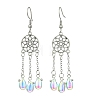 Glass Teardrop Tassel Chandelier Earrings EJEW-JE07177-3
