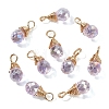 10Pcs Glass Pendants PALLOY-YW00130-06-1